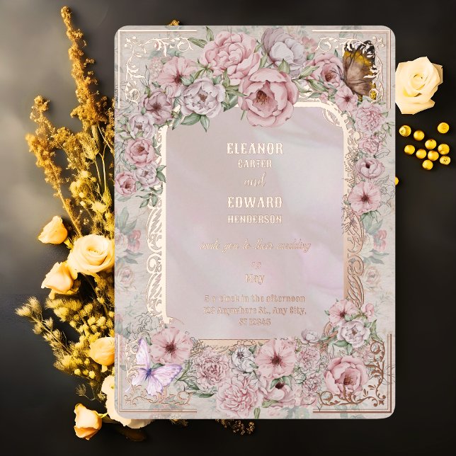 Einladung zur Vintagen Blush Peony Wedding (Von Creator hochgeladen)