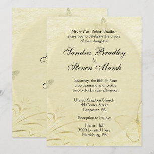 Einladung zur Vintagen Butterfly-Hochzeit
