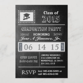 Einladung zur Vintagen Chalkboard-Graduiertenparty