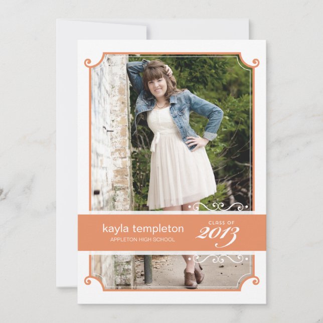 Einladung zur Vintagen Charm Graduation Party (Vorderseite)