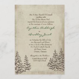 Einladung zur Vintagen Evergreen Winter Wedding