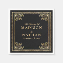 Einladung zur Vintagen Gothic Gold Viktorianisch H Serviette