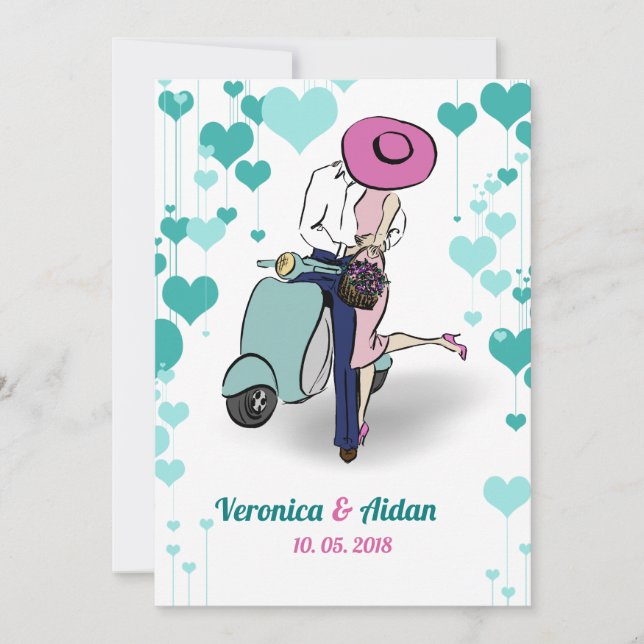 Einladung zur Vintagen Hochzeit (Vorderseite)