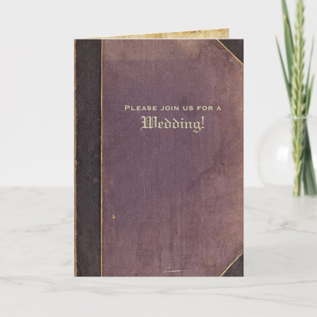 Einladung zur Vintagen Lila Hochzeit (Vorderseite)