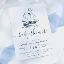 Einladung zur Vintagen Navy Ship Nautical Baby Sho