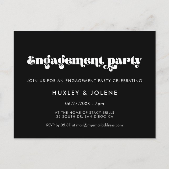 Einladung zur Vintagen Retroskriptaufforderung Postkarte (Vorderseite)