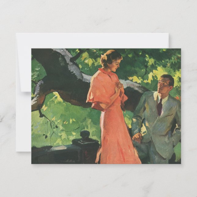 Einladung zur Vintagen romantischen Hochzeit (Vorderseite)