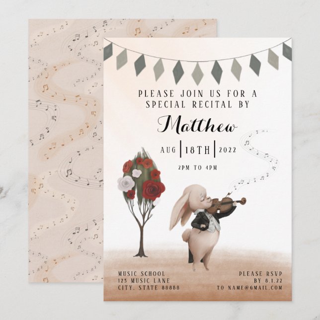 Einladung zur Violine-Erwägung (Vorne/Hinten)