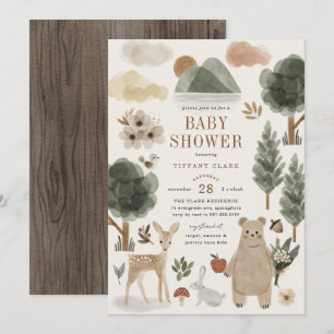 Einladung zur Waldtier-Baby-Party