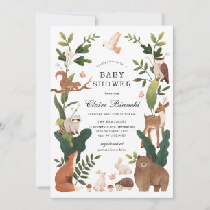 Einladung zur Waldtier-Baby-Party