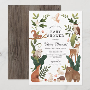 Einladung zur Waldtier-Baby-Party