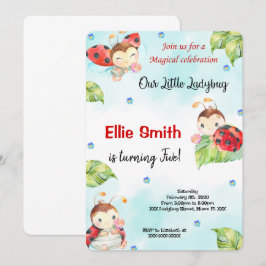 Einladung zur Wasserfarbe Ladybug
