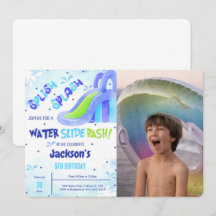 Einladung zur Wasserrutsche zum Geburtstag Foto