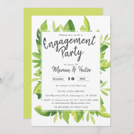 Einladung zur Watercolor Tropical Engagement Party