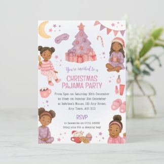 Einladung zur Weihnachts-Schlafparty für schwarze