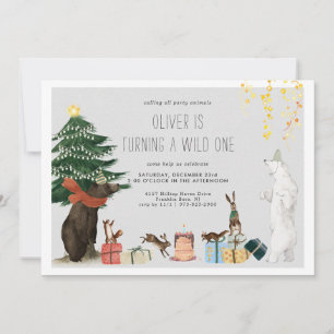 Einladung zur Weihnachts-Wild-One-Party-Animal-Par