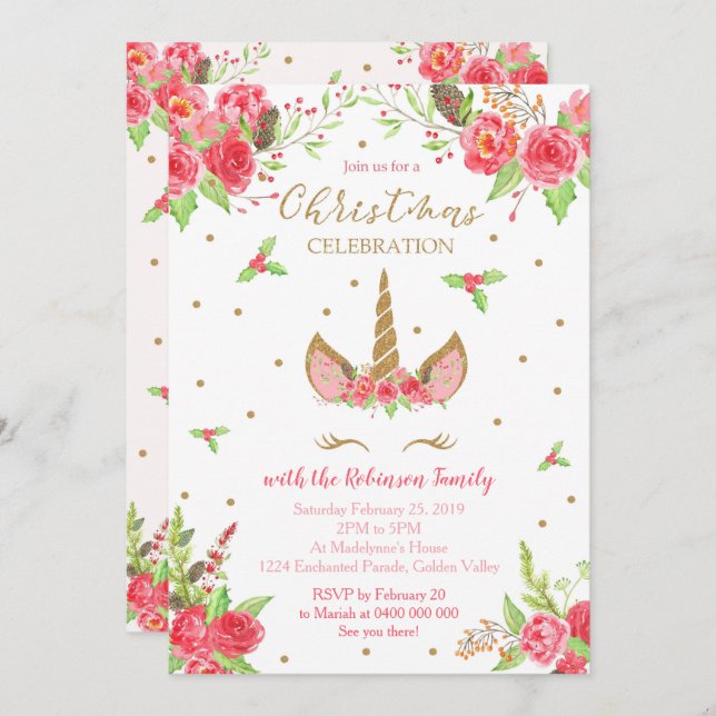 Einladung zur Weihnachtsfeier (Vorne/Hinten)