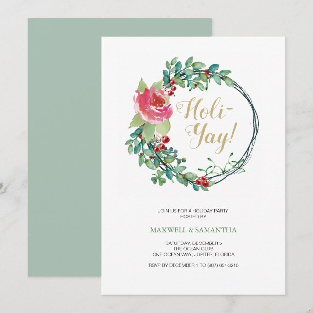 Einladung zur Weihnachtsfunktion, asymmetrischer K (Vorne/Hinten)