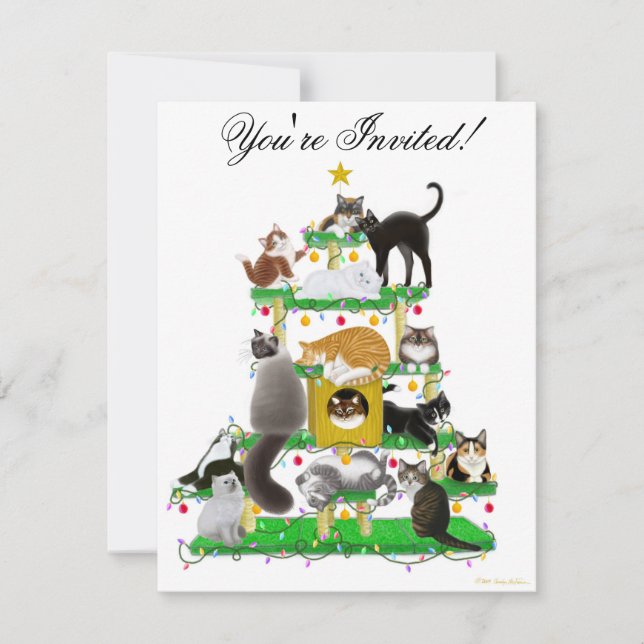 Einladung zur Weihnachtskatze (Vorderseite)