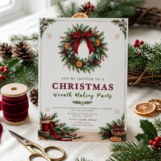 Einladung zur Weihnachtskranz-Workshop-Party (Von Creator hochgeladen)