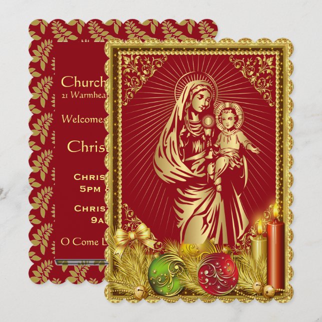 Einladung zur Weihnachtsmesse (Vorne/Hinten)