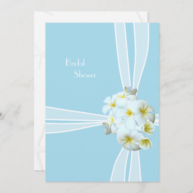 Einladung zur weißen Plumeria Hawaiian Bridal Dusc (Vorne/Hinten)