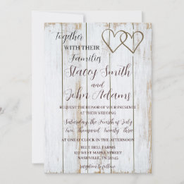 Einladung zur weißen rustikalen Hochzeit