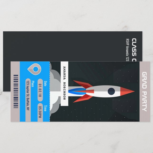 Einladung zur Weltraumstudienreise (Vorne/Hinten)