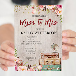 Einladung zur Weltreise Bridal Dusche