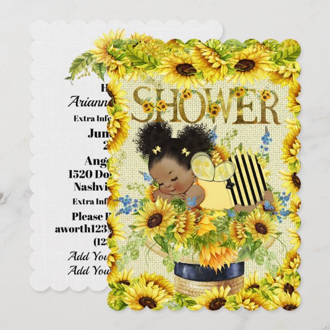 Einladung zur wertvollen Babydusche (Vorne/Hinten)