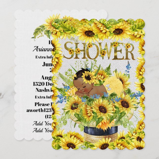 Einladung zur wertvollen Babydusche (Vorne/Hinten)