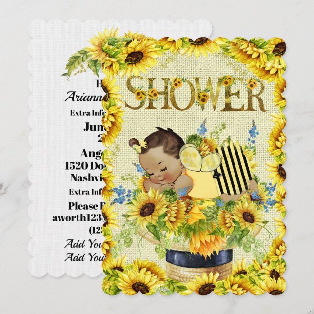 Einladung zur wertvollen Babydusche (Vorne/Hinten)