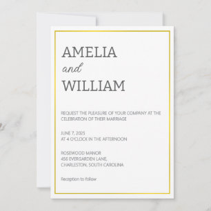 Einladung zur White & Gold Hochzeit