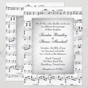 Einladung zur White Sheet Music Wedding