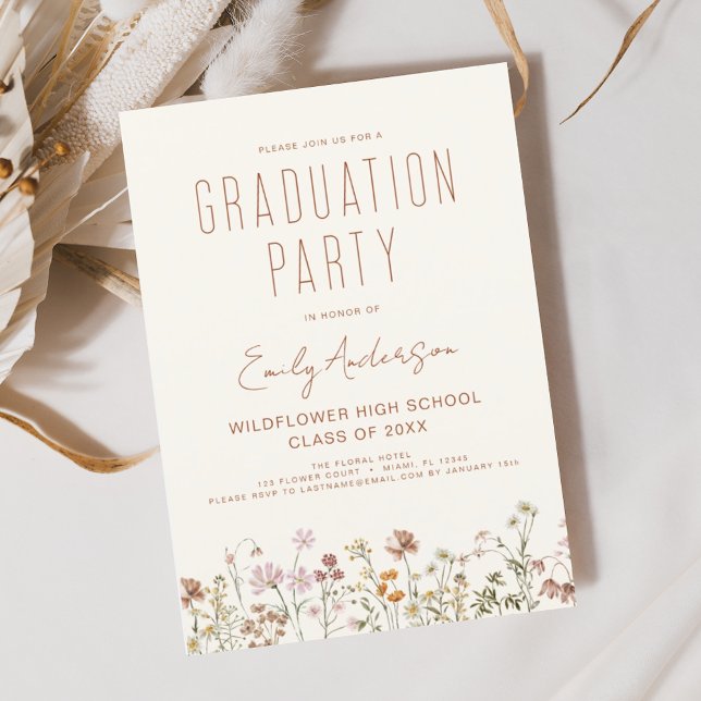 Einladung zur Wildblume Bloom Graduation Party (Von Creator hochgeladen)