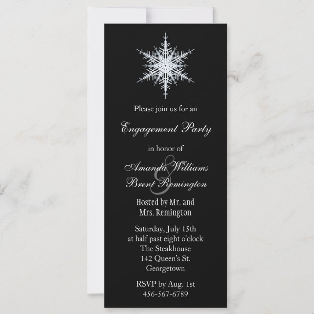 Einladung zur Winter-Hochzeitsparty (Vorderseite)