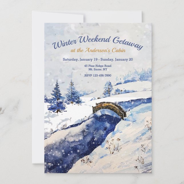 Einladung zur Winter River Bridge (Vorderseite)