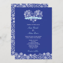 Einladung zur Winterhochzeit im Schneeflocken