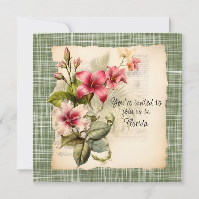 Einladung zur Winterhochzeit in Florida (Vorderseite)