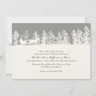 Einladung zur Winterhochzeit in Grau und Weiß