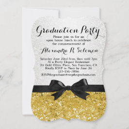 Einladung zur Yellow-Gold Glittery Graduation Part