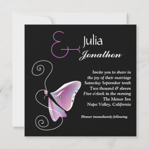Einladung zur zeitgenössischen Butterfly-Hochzeit
