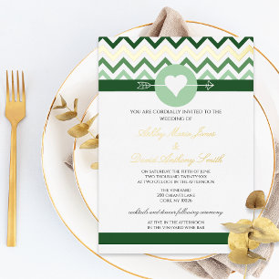 Einladung zur Zickzack Emerald Green Gold Foil Hoc