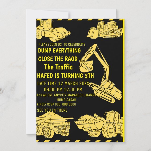 EinladungBau Einladung am Geburtstag, Konstantentu (Vorderseite)