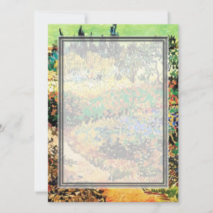 Einladungen. Blühender Garten mit Weg Einladung