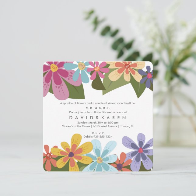 Einladungen | Brautparty | Federung (Stehend Vorderseite)