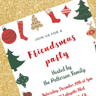 Einladungen der Freundinnen Niedliche Weihnachtsbä