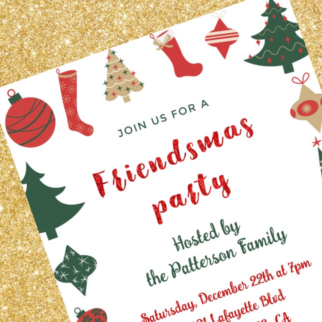 Einladungen der Freundinnen Niedliche Weihnachtsbä (Von Creator hochgeladen)