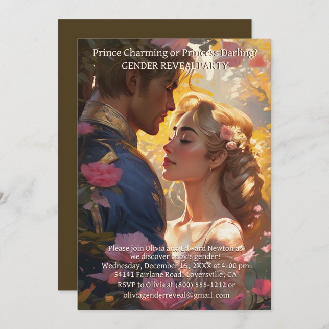 Einladungen des Prinzen oder Prinzessin des Party  (Vorne/Hinten)