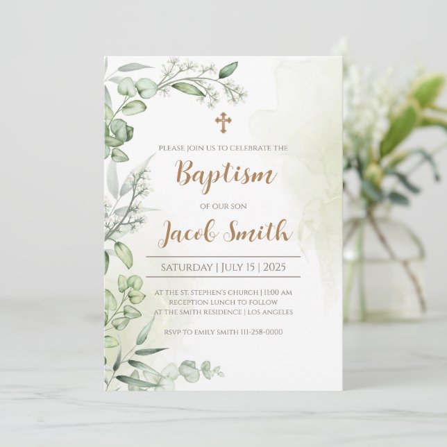 Einladungen feiern & Taufen (Stehend Vorderseite)